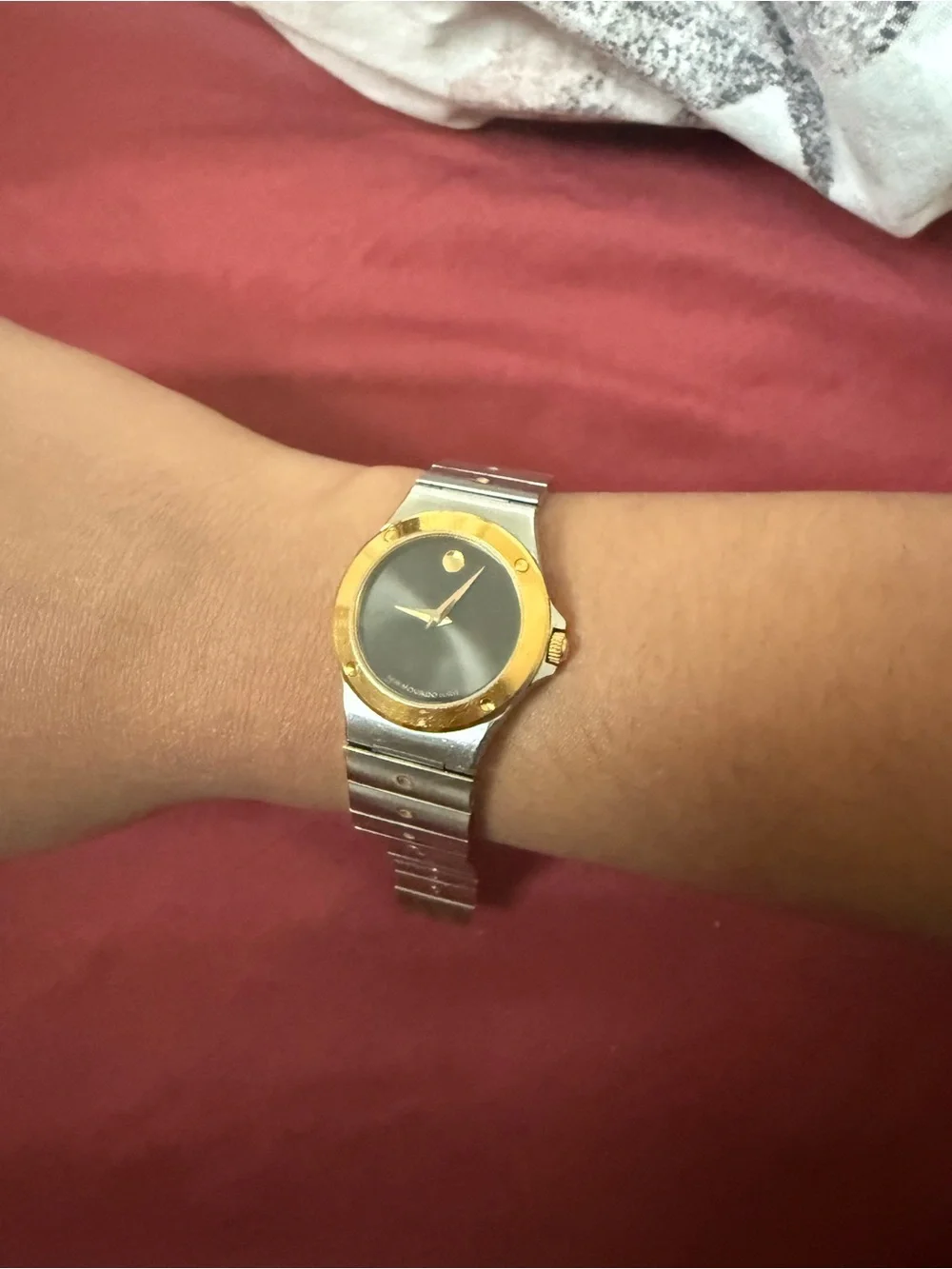 MOVADO limited edition,Two Tone Stainless Steel Watch w/ Gold Accents Black Dial